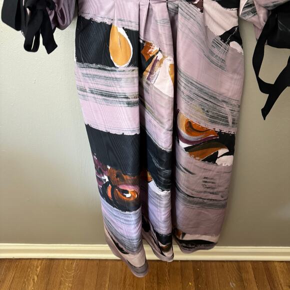 Roksanda EOS Puff Sleeve Moire Dress Size 6 Casual midi short sleeve - Picture 4 of 10